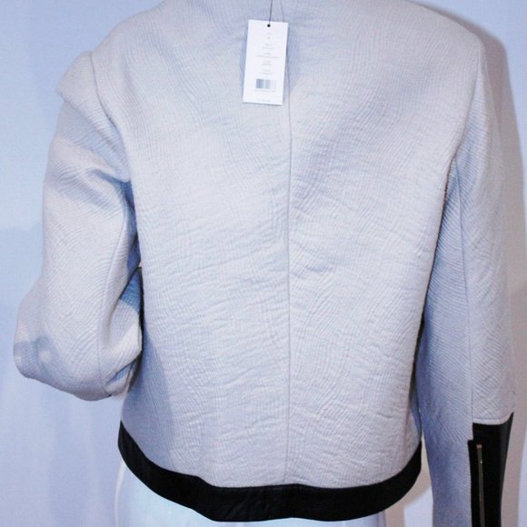 HELMUT  LANG Jacket JACQUARD Zip LEATHER Moto - Picture 5 of 8
